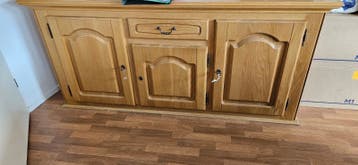 Eiken dressoir, 3 deurs met lade