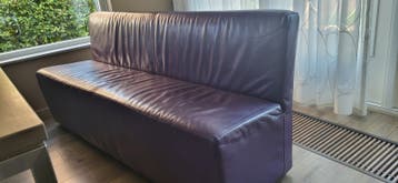 Eetkamerbank paars leer 180 cm