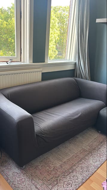 Gratis afhalen, 2-zitsbank - Donkergrijs/Zwart
