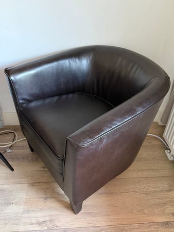 MOET WEG - 4x donker bruin fauteuils