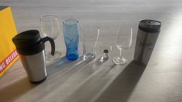 Diverse glazen en thermosbekers - Set van 10