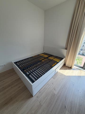 GRATIS: Bed 140cm breed met 2 lades - Wit