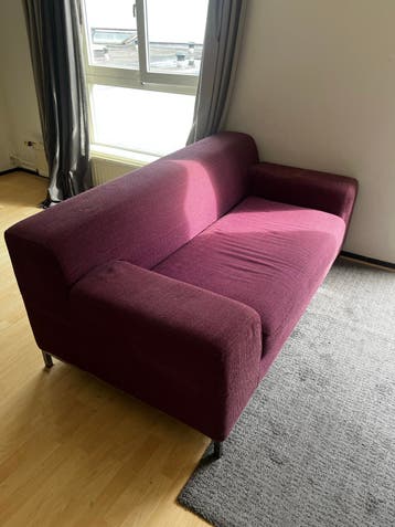 Comfortabele paarse tweepersoonsbank 180 cm breed