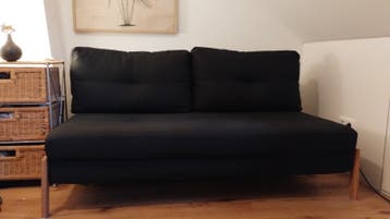 (Slaap)bankje 140x200cm zwart