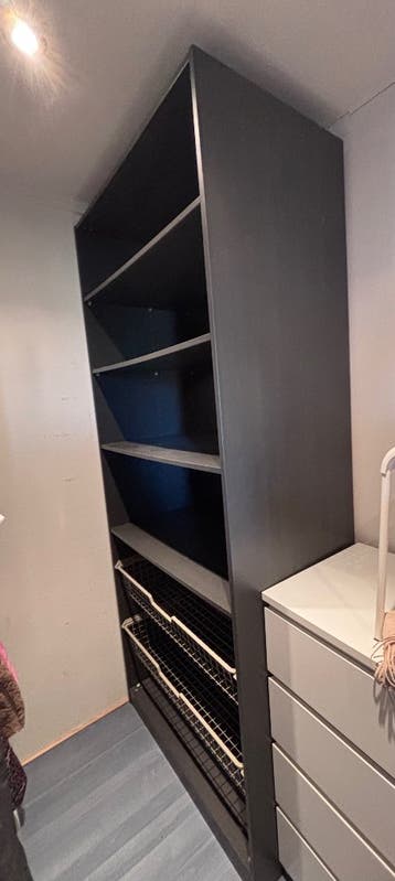 IKEA kast antraciet 237,5x100cm incl. planken + lades