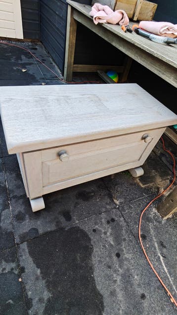 Eikenhouten kist/bankje - 43x89x51 cm