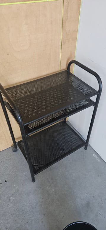 Zwart metalen trolley/serveerwagen met 2 planken