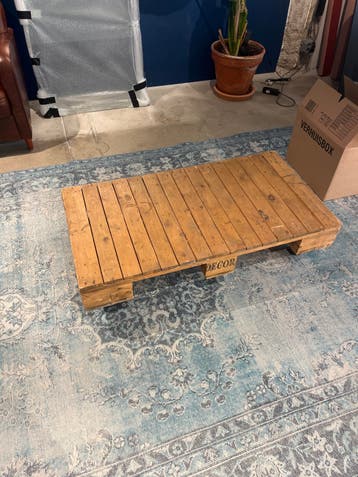 Pallet Salontafel op Wielen