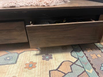 Robuuste salontafel met lades - Donker hout