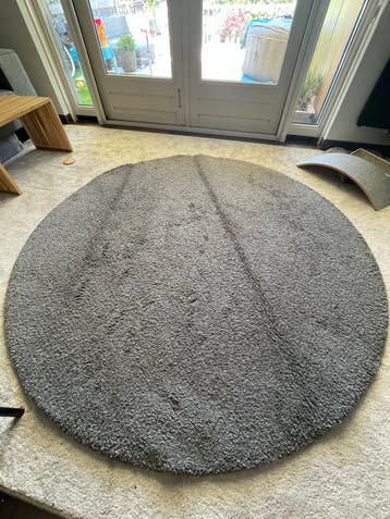 IKEA Adum Vloerkleed Rond Grijs 195 cm