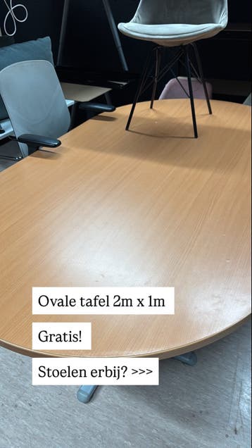 Ovale tafel 2m x 1m - Gratis af te halen!