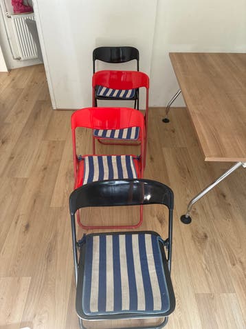 Set van 4 opvouwbare stoelen met kussens - foldable chairs