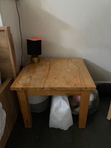 Houten Bijzettafel/Nachtkastje - 40cm hoog, 50x50cm
