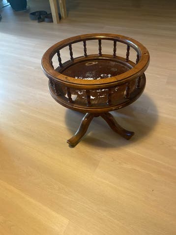 Vintage houten bijzettafel - Rond
