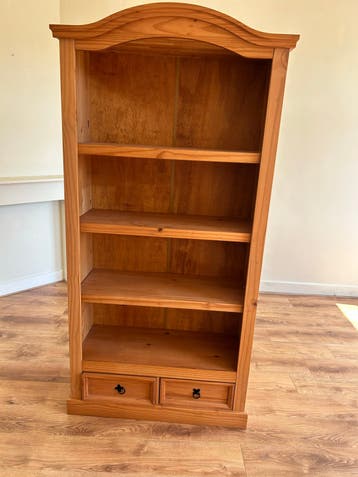 ZSM AFHALEN: Houten Boekenkast met Lades - Grenenhout
