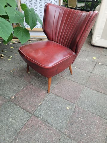 Vintage Rode Fauteuil - Jaren '50 Stijl gratis