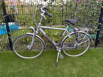 Gazelle herenfiets, zilverkleurig, gebruikt