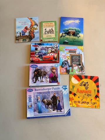 Diverse Kinderboeken en Puzzels: gratis af te halen als set