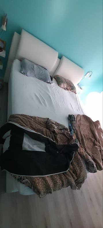 Tweepersoonsbed met hoofdbord - Wit
