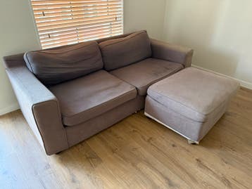 Comfortabele bank met poef - 100x220x70 cm