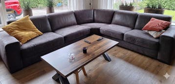 Hoekbank microleder.