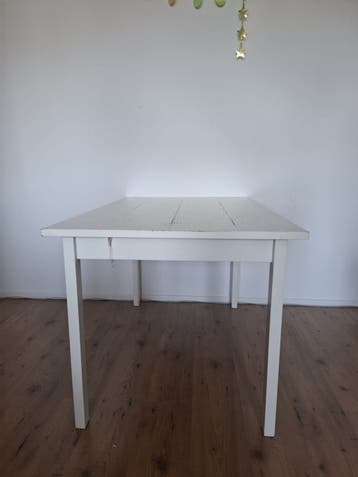 Witte houten eettafel 120x80 - Opknapper of bureau