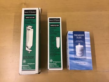 Waterfilters voor koelkast die ijsmaker heeft.