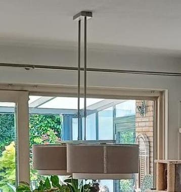 Hanglamp RVS met 2 kappen
