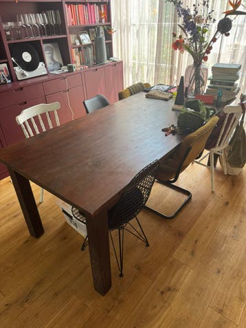 Massief houten tafel 200 x 100