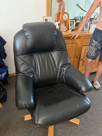 Zwarte leren fauteuil