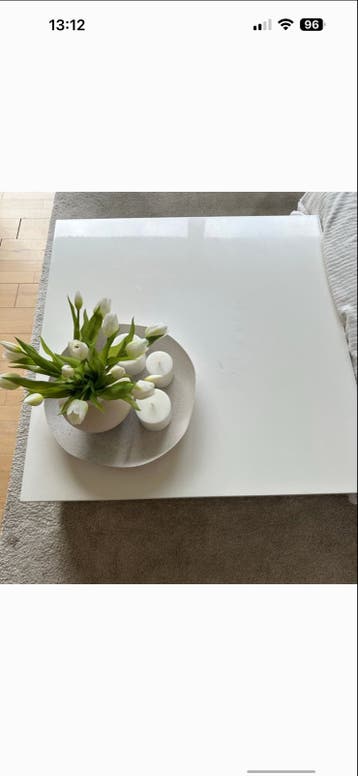 Gratis Salontafel Wit 100x100cm - Kleine Beschadiging
