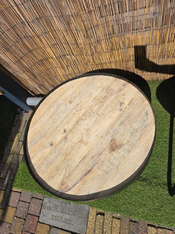 Robuuste Salontafel Hout & Metaal - Ø 74 cm
