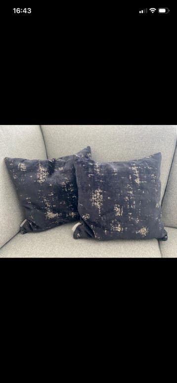 Sierkussentjes, donkerblauw/beige, merk Zuiver