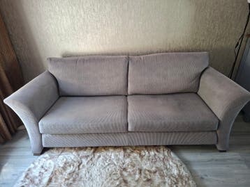 Comfortabel 2,5-zits ribfluwelen bankstel antracietgrijs