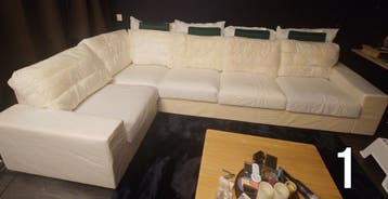 Mooie Ruime IKEA VIMLE Bank met 4x hoofsteun (ONDERSTEL)