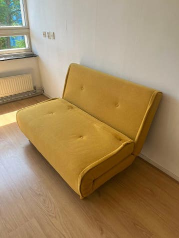 Mosterd gele 2-persoons lounge/slaap bank