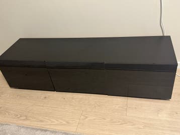 Gratis Zwart TV-meubel met 3 lades - 150 cm