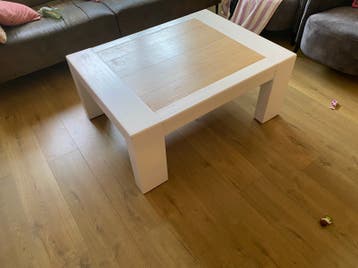 Salontafel wit met eikenhout