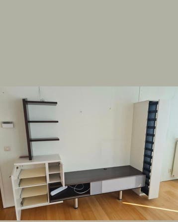 Moderne Woonkamerkast/TV-meubel Set - Wit/Grijs