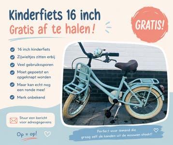 GRATIS! Kinderfiets 16 inch met zijwieltjes - Opknapper