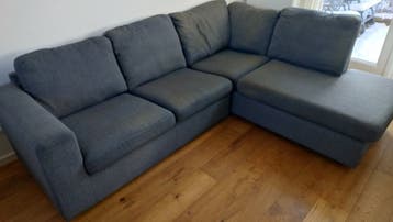 Hoekbank stof 3 zits