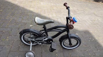 Kinderfiets met zijwieltjes - Zwart