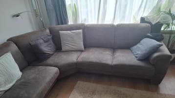 Comfortabele hoekbank, bruin, zo goed als nieuw