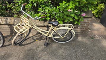 Spirit Kinderfiets 22 inch - Crème met Luipaardprint