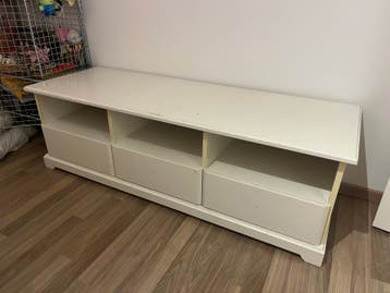 Witte TV-meubel (3 lades en open vakken)