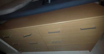Lage ladekast met 6 laden - Licht hout