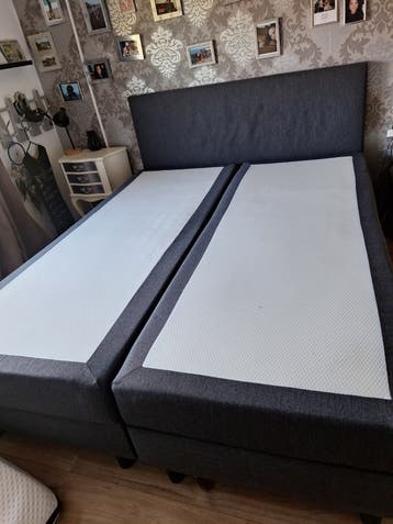 Tweepersoons boxspring bed - Grijs