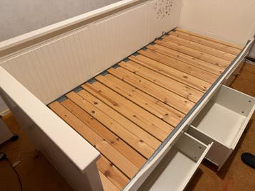 IKEA Hemnes bedbank wit met 3 lades (zonder matrassen)