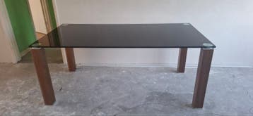 GRATIS Moderne Eetkamertafel met Glazen Blad (180x90x76 cm)