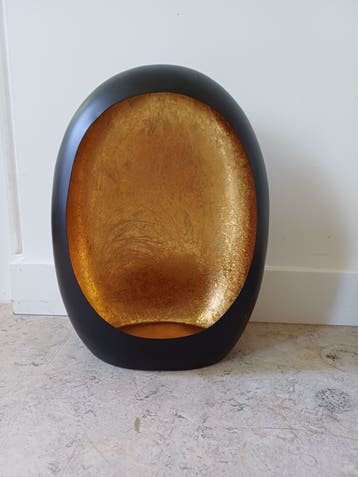 Grote Zwart-Gouden lamp/kaarsen houder - 37 cm Hoog